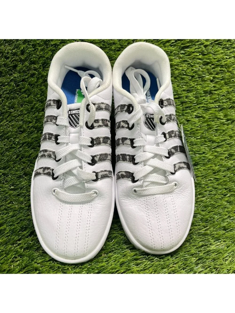 K-Swiss Court Pro II Leopard Womens Size 6 White Black Athletic Shoes Sneakers